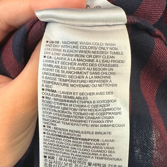 GAP | Burgundy Navy Stripe TShirt Dress Drawstring Waist Cotton NWT | Size Small - Picture 6 of 7